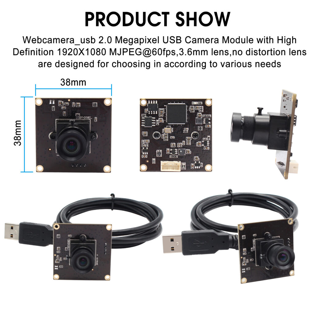 ELP High Speed USB Webcam – 1080P Full HD 60fps, 720P 120fps, 360P 260fps, UVC Plug & Play Camera for PC, Golf Simulator 未标题 6